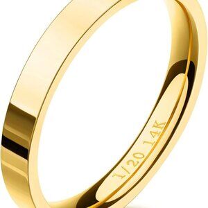 14K Gold Filled Ring Women Girls Dainty Stackable Band Thin Gold